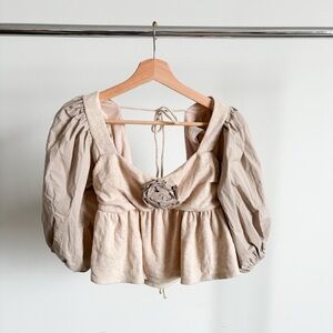NWOT Tan For Love And Lemons Crop Top Sz Small